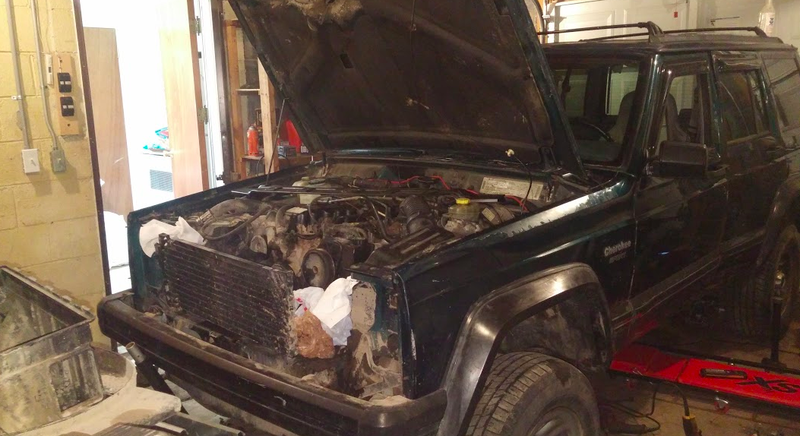 Project Swiss Cheese gets a new radiator, water pump and thermostat.
